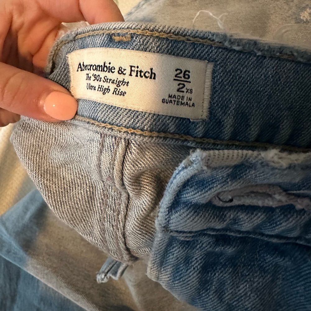 A&F ultra highrise straight leg jeans size 26/2 extra short